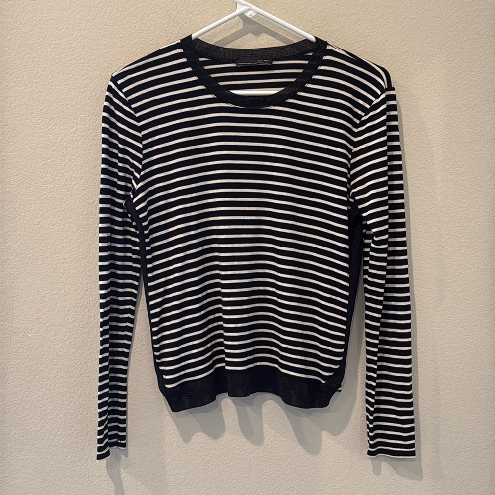 Zara W&B Collection Jersey Kint Striped Tee‎ Size Medium